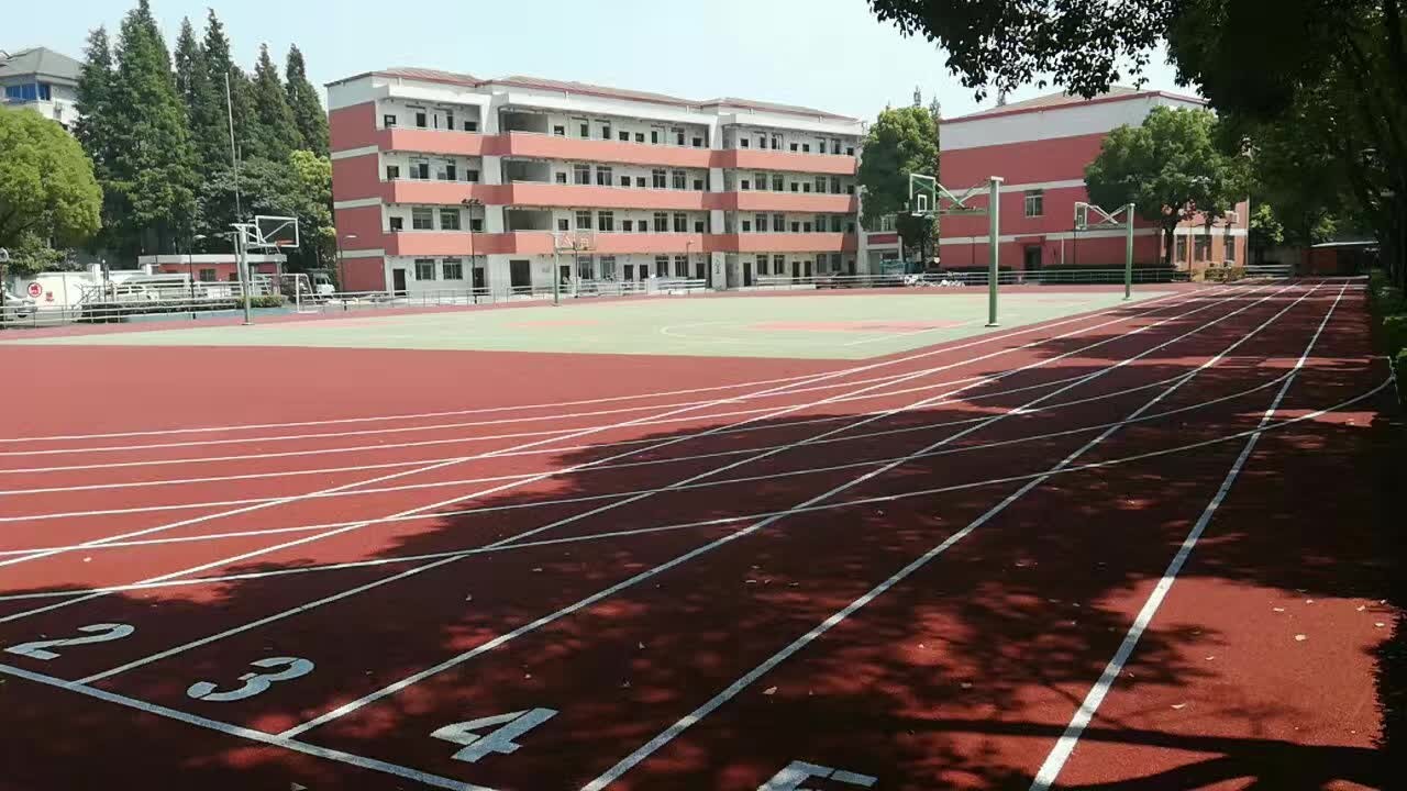 上海嘉定綠地小學(xué)透氣型塑膠跑道竣工效果圖