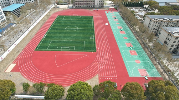 鹽城文峰中學(xué)校園運(yùn)動(dòng)場(chǎng)地竣工效果圖